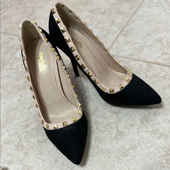 Charlotte Russe Shoes - Charlotte Russe Black Studded Heels NEW Sz 8